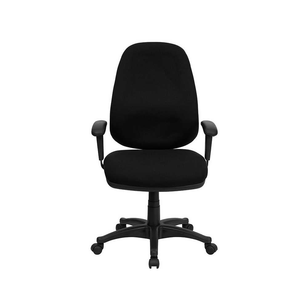 High Back Black Fabric Executive Swivel Ergonomic Office Chair with Adjustable Arms