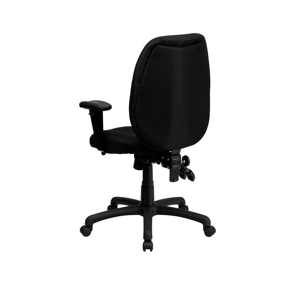 High Back Black Fabric Multifunction Ergonomic Executive Swivel Office Chair with Adjustable Arms