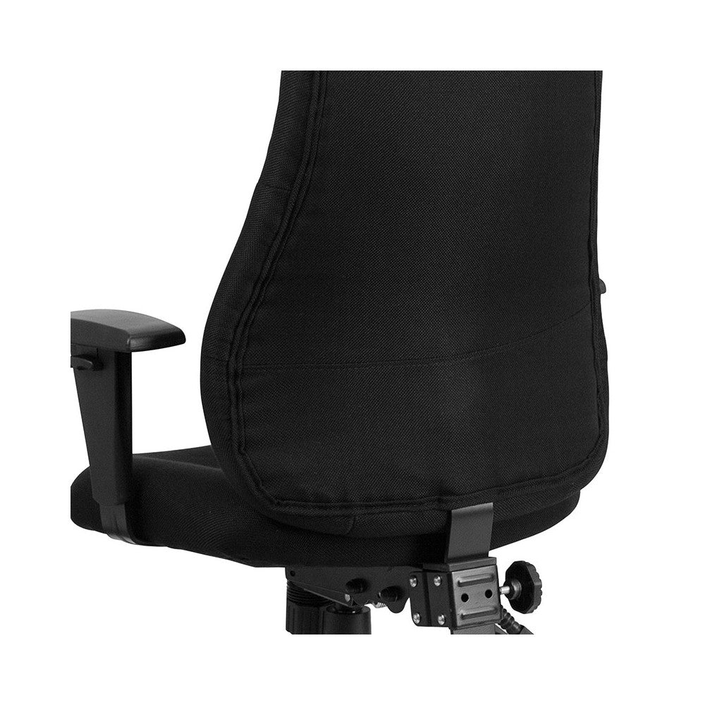 High Back Black Fabric Multifunction Swivel Ergonomic Task Office Chair with Adjustable Arms
