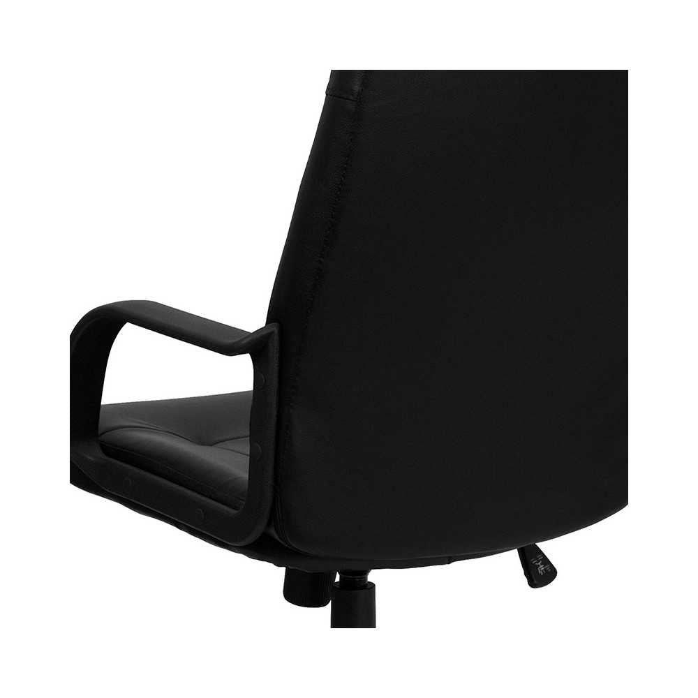 High Back Black Glove Vinyl Executive Swivel Office Chair with Arms