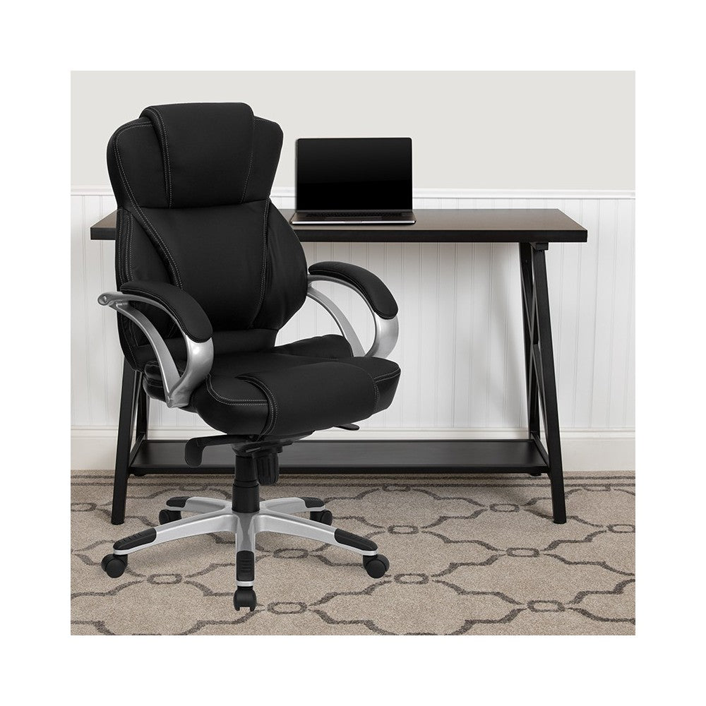 High Back Black LeatherSoft Contemporary Executive Swivel Ergonomic Office Chair
