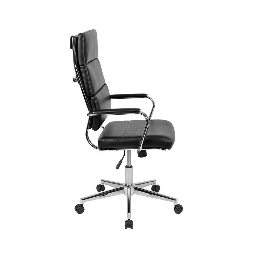 High Back Black LeatherSoft Contemporary Panel Executive Swivel Office Chair