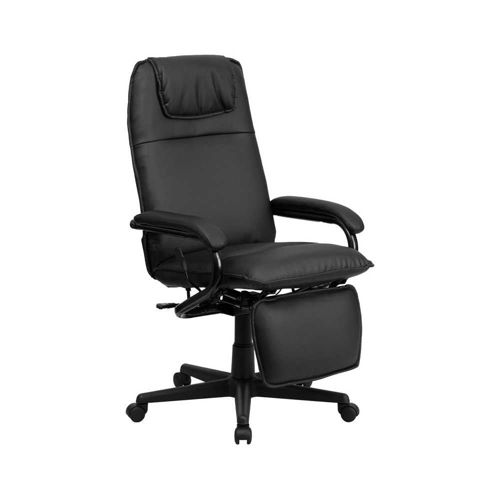 High Back Black LeatherSoft Executive Reclining Ergonomic Swivel Office Chair with Arms
