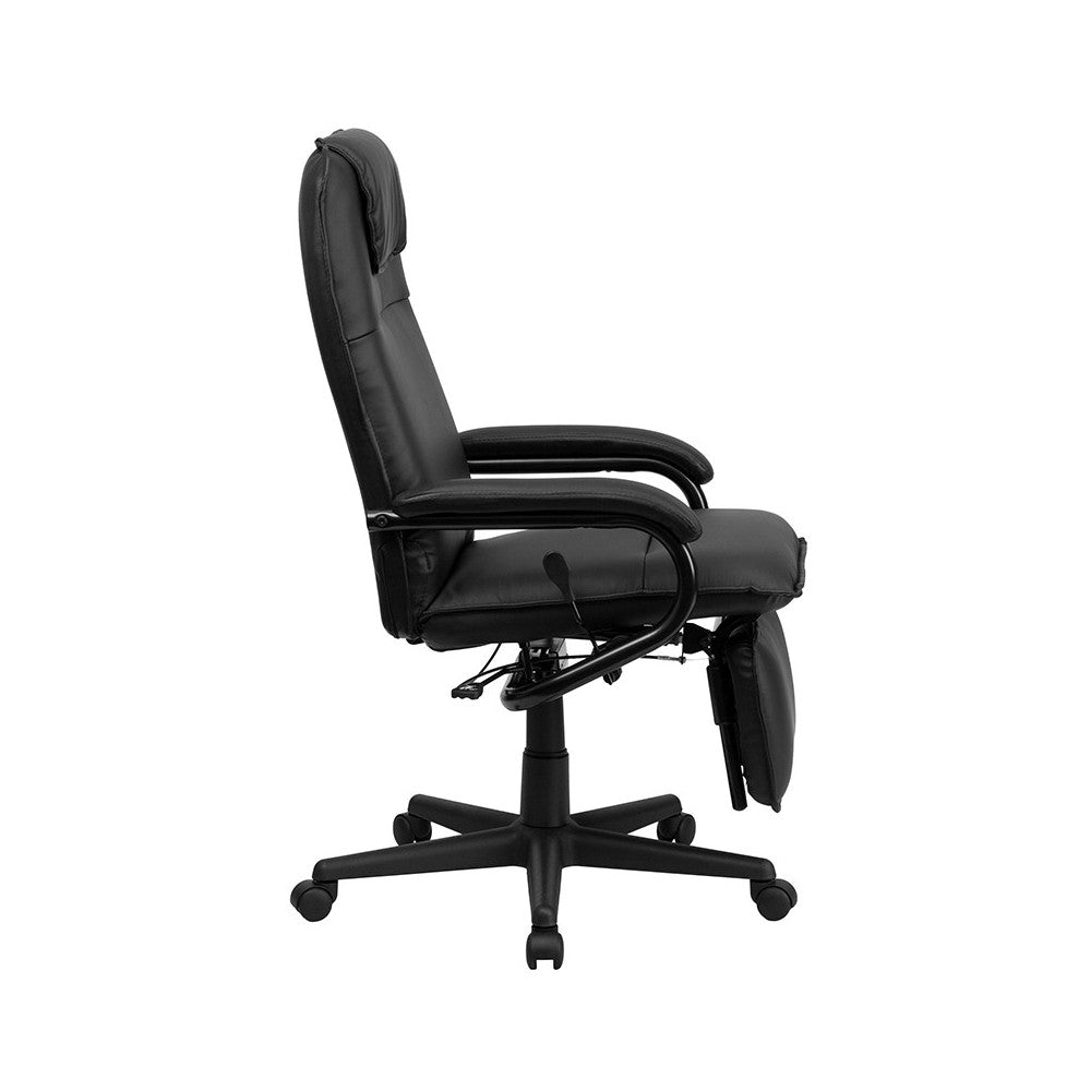 High Back Black LeatherSoft Executive Reclining Ergonomic Swivel Office Chair with Arms