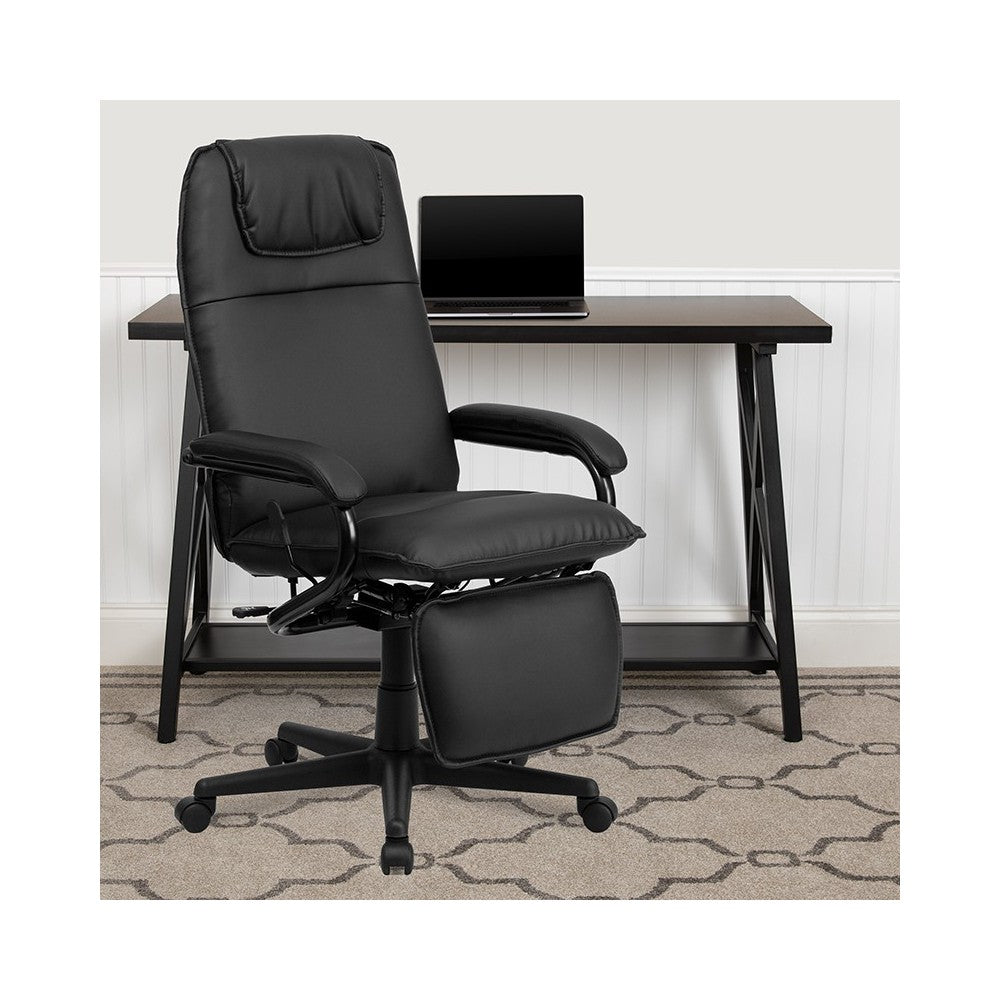 High Back Black LeatherSoft Executive Reclining Ergonomic Swivel Office Chair with Arms