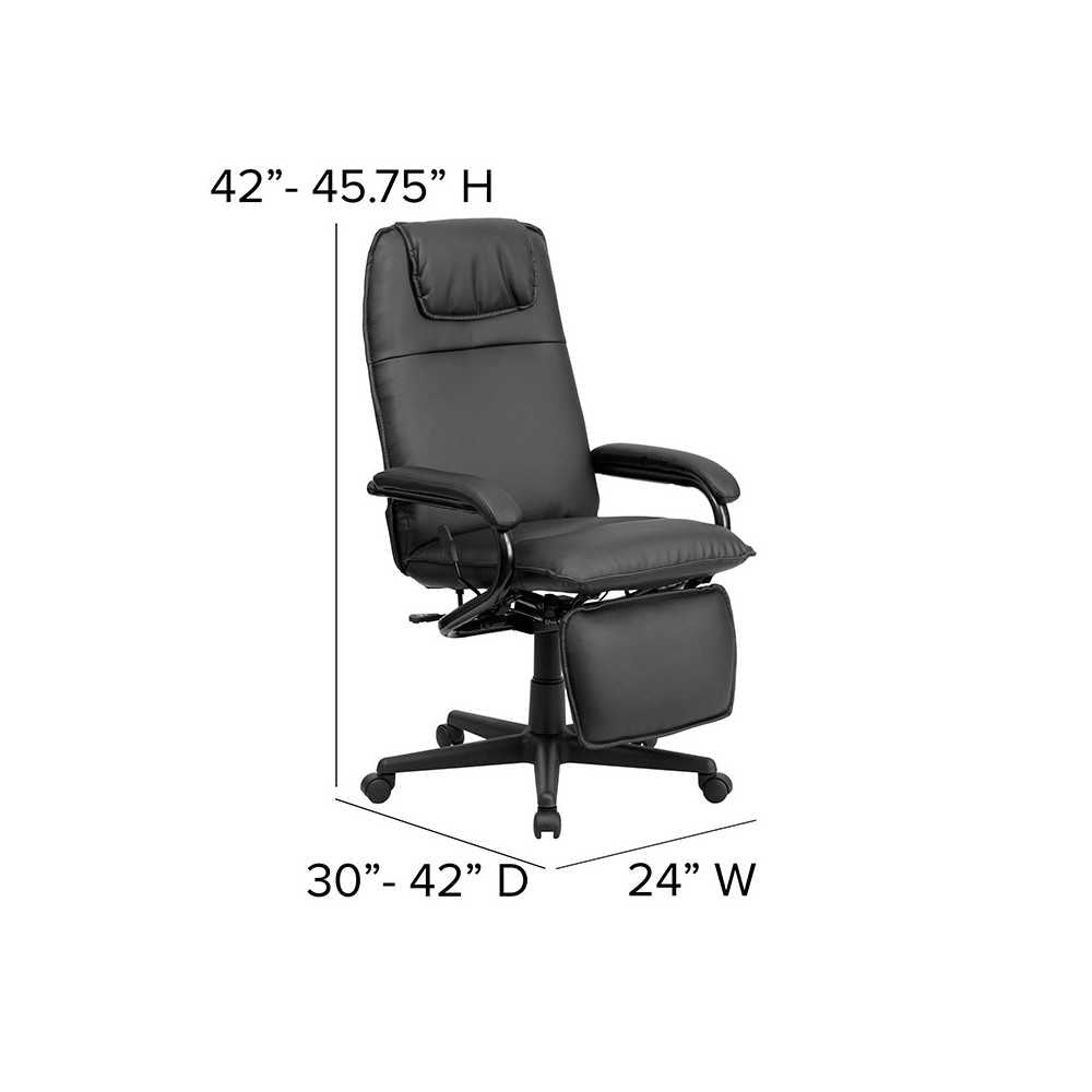 High Back Black LeatherSoft Executive Reclining Ergonomic Swivel Office Chair with Arms