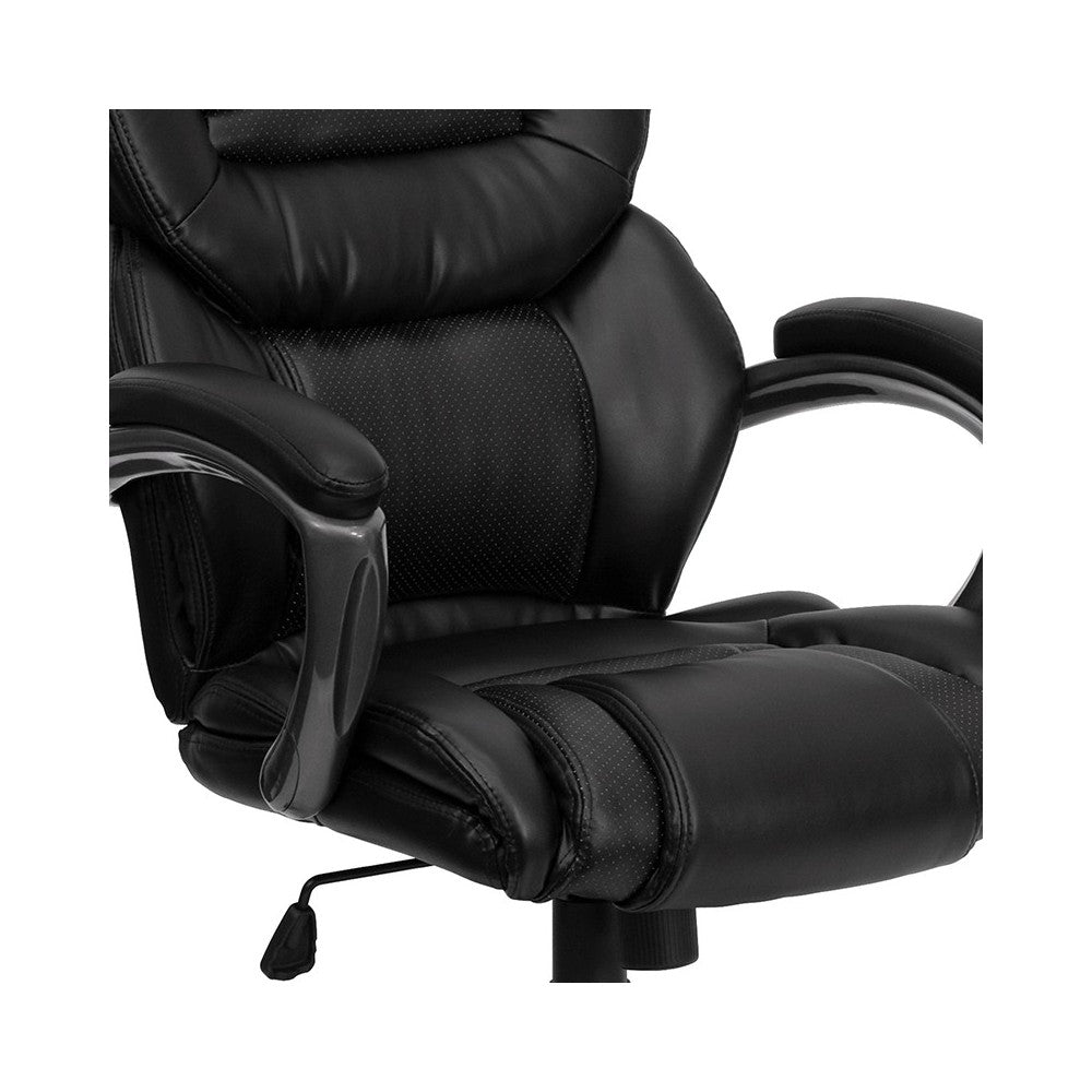 High Back Black LeatherSoft Executive Swivel Ergonomic Office Chair with Arms