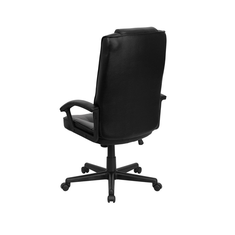 High Back Black LeatherSoft Executive Swivel Office Chair with Arms