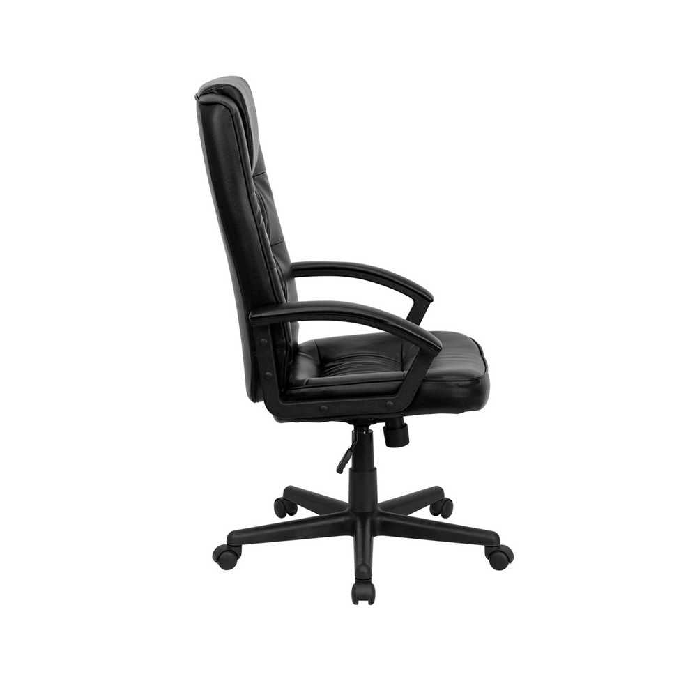 High Back Black LeatherSoft Executive Swivel Office Chair with Arms