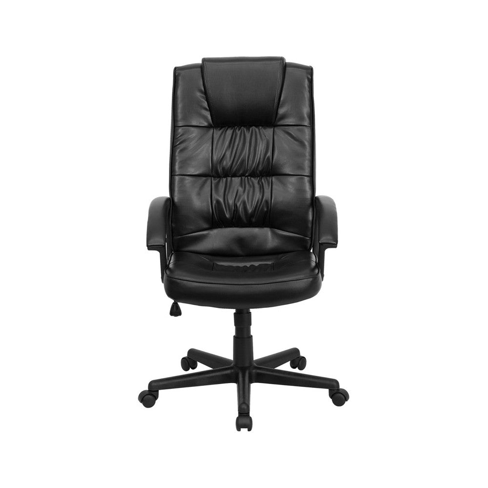 High Back Black LeatherSoft Executive Swivel Office Chair with Arms
