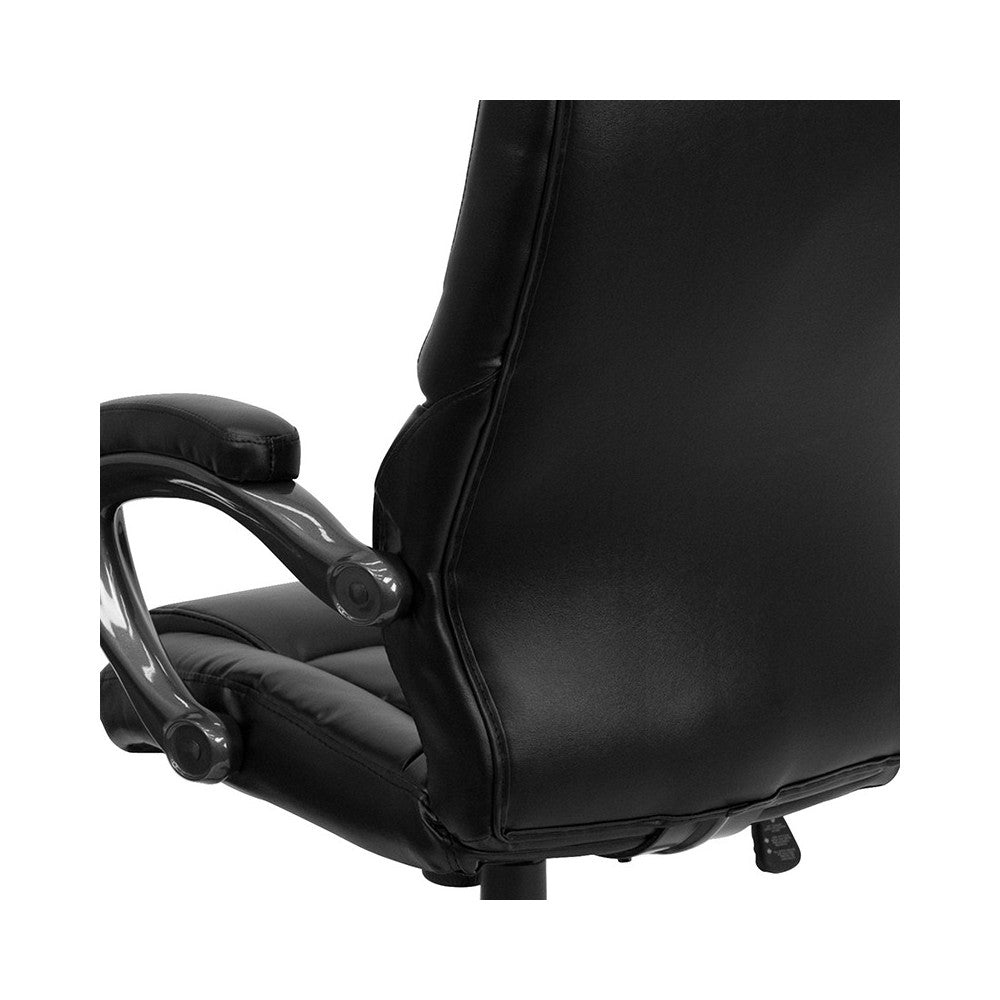 High Back Black LeatherSoft Overstuffed Executive Swivel Ergonomic Office Chair with Arms