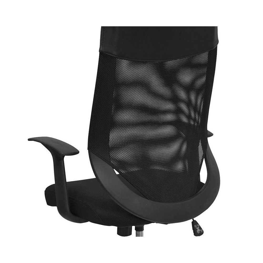 High Back Black Mesh Executive Swivel Office Chair with Arms