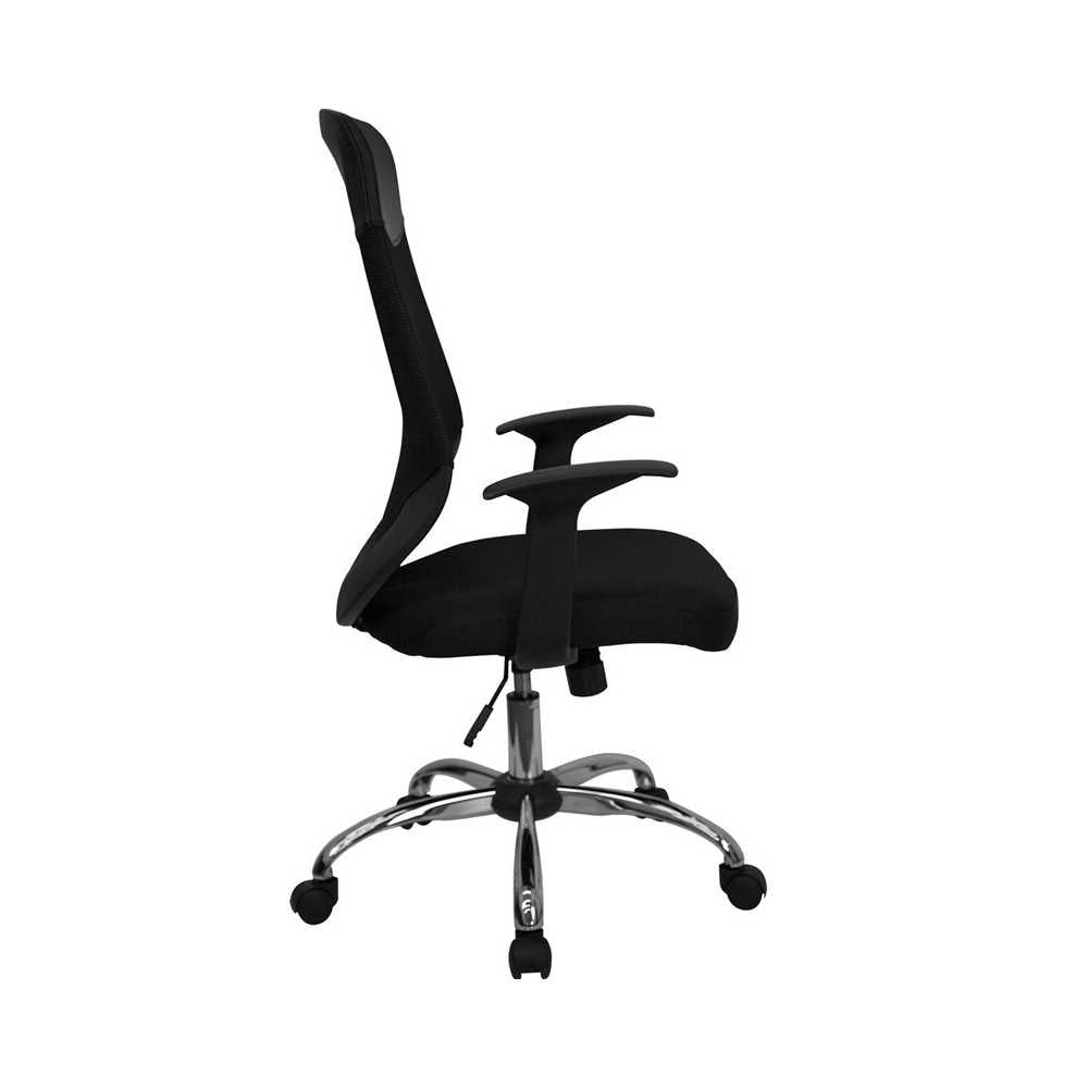 High Back Black Mesh Executive Swivel Office Chair with Arms