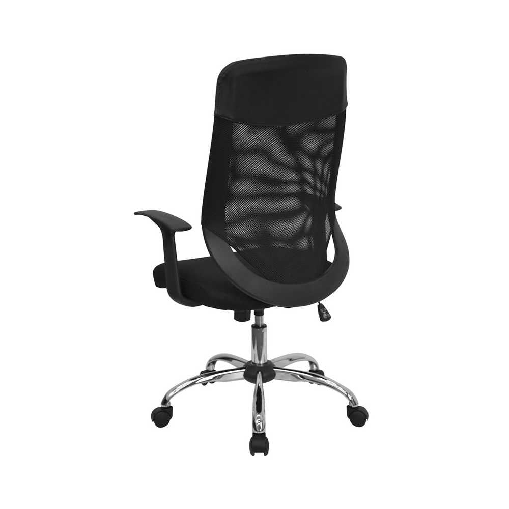 High Back Black Mesh Executive Swivel Office Chair with Arms