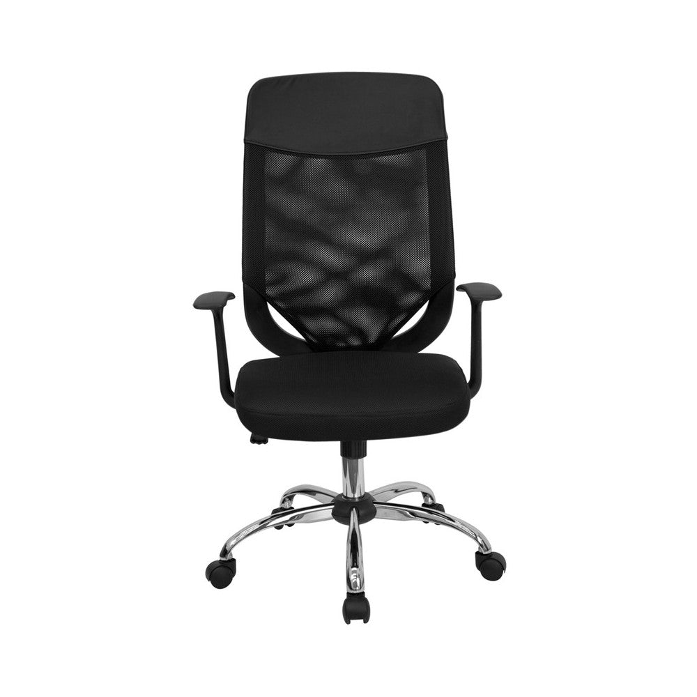 High Back Black Mesh Executive Swivel Office Chair with Arms