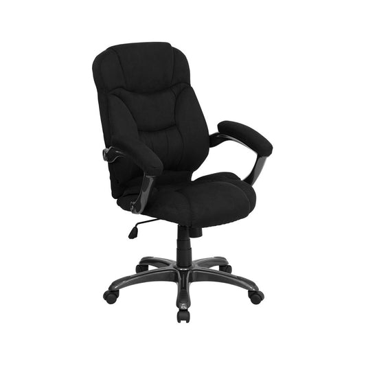 High Back Black Microfiber Contemporary Executive Swivel Ergonomic Office Chair with Arms