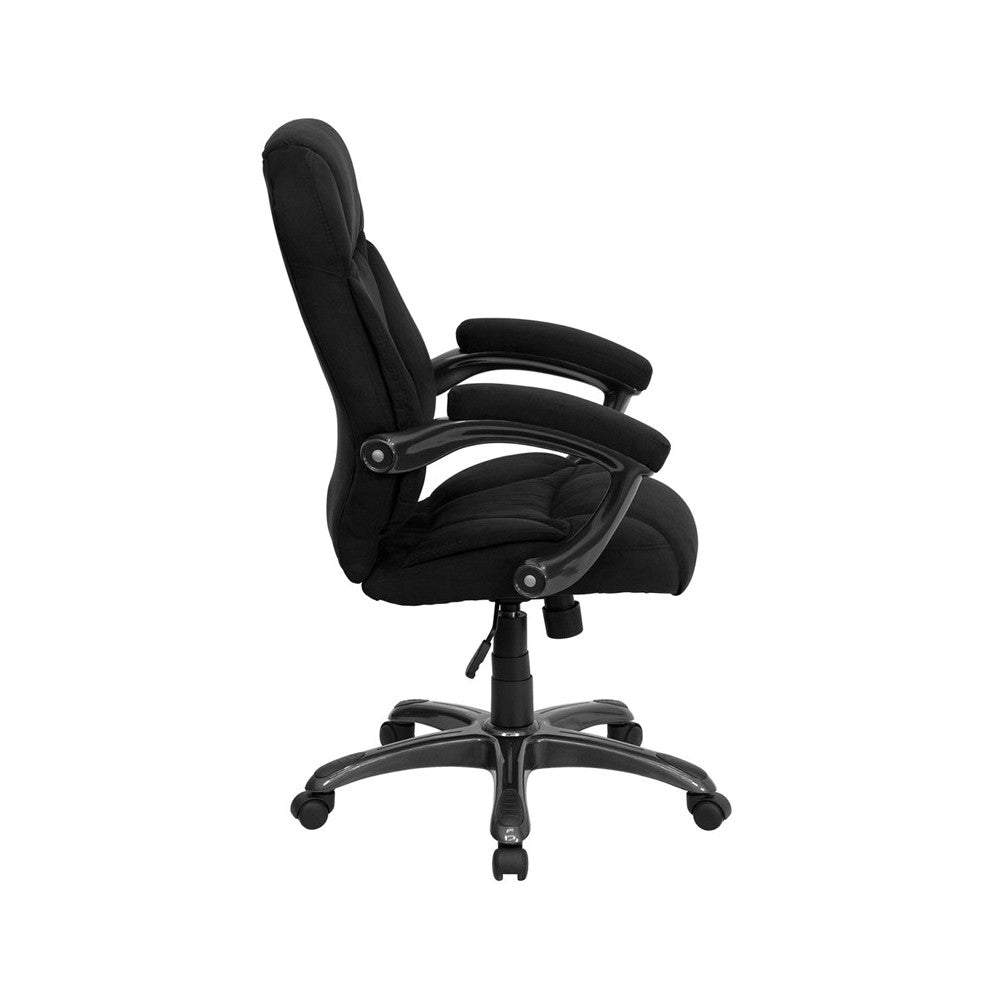 High Back Black Microfiber Contemporary Executive Swivel Ergonomic Office Chair with Arms