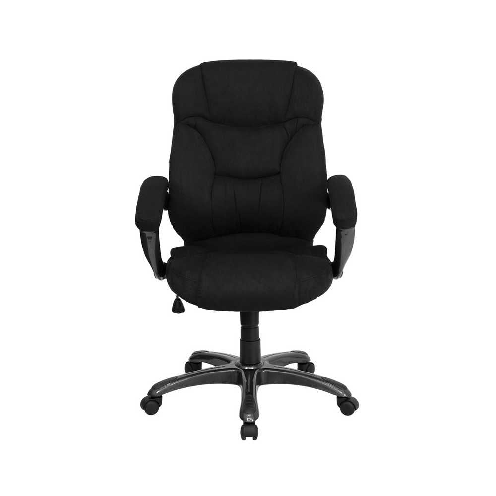 High Back Black Microfiber Contemporary Executive Swivel Ergonomic Office Chair with Arms