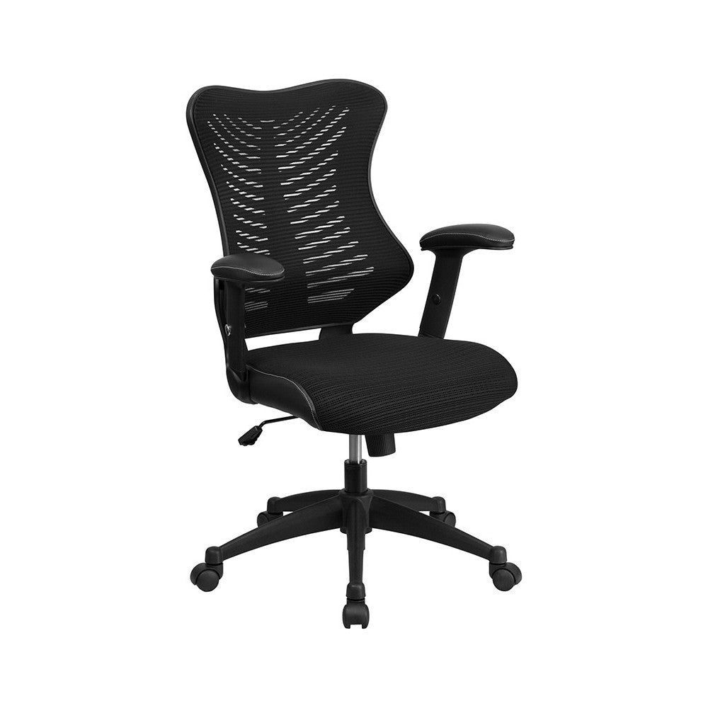 High Back Designer Black Mesh Executive Swivel Ergonomic Office Chair with Adjustable Arms