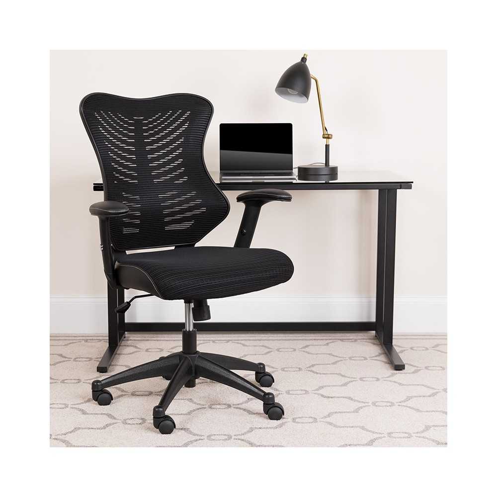 High Back Designer Black Mesh Executive Swivel Ergonomic Office Chair with Adjustable Arms