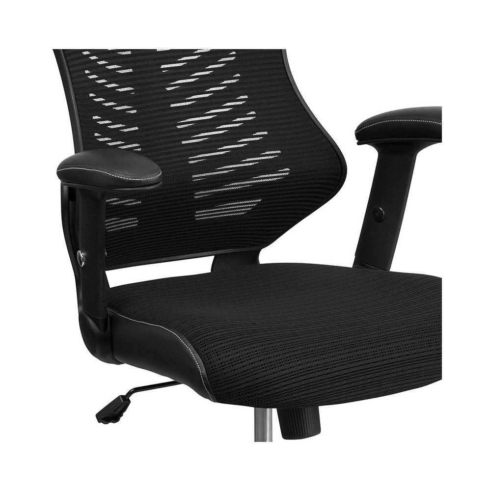 High Back Designer Black Mesh Executive Swivel Ergonomic Office Chair with Adjustable Arms