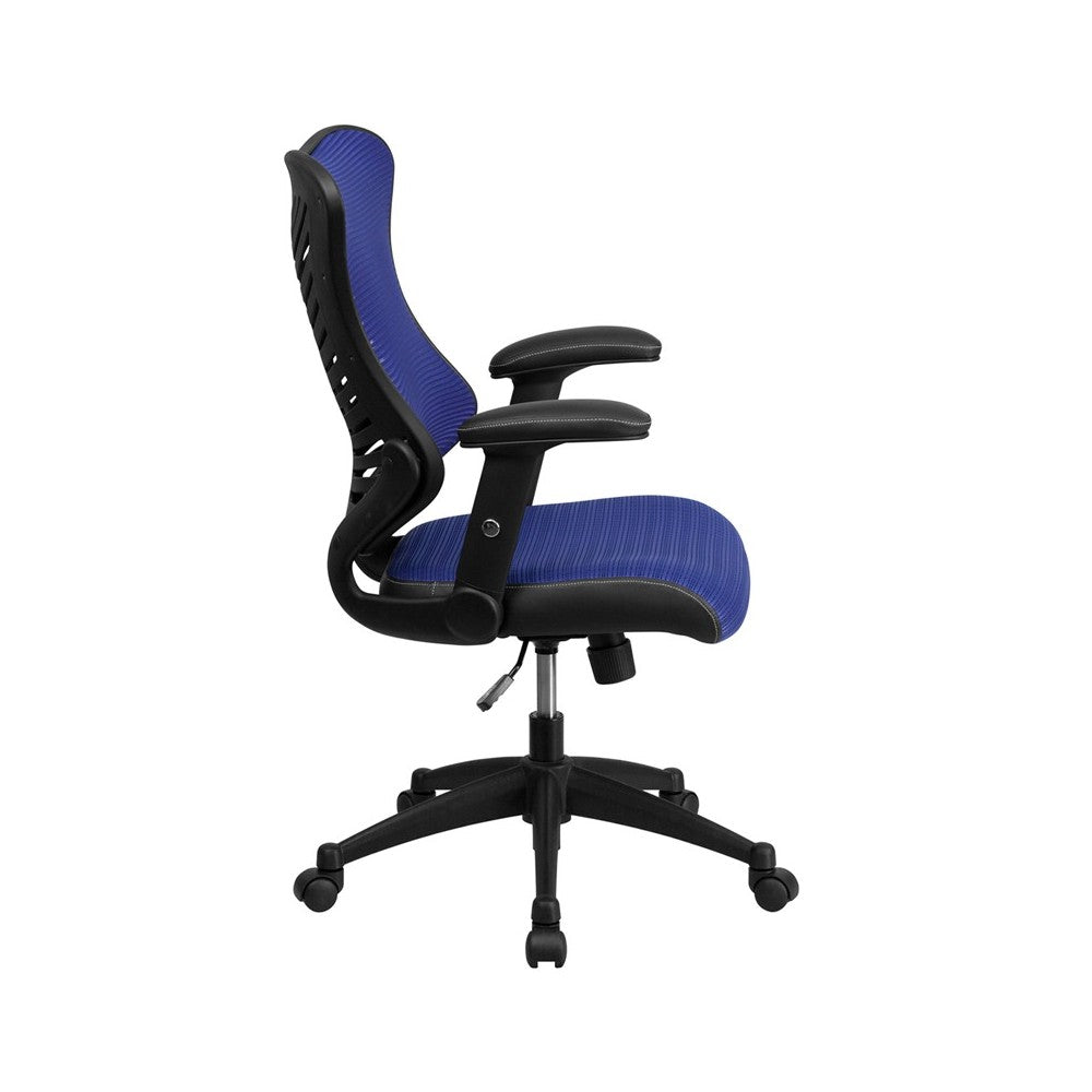 High Back Designer Blue Mesh Executive Swivel Ergonomic Office Chair with Adjustable Arms