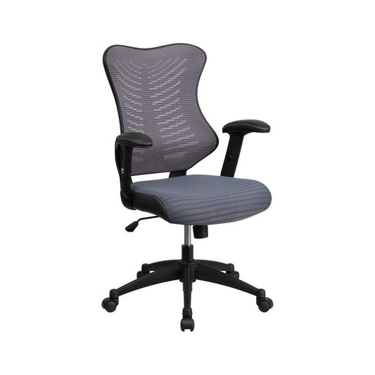 High Back Designer Gray Mesh Executive Swivel Ergonomic Office Chair with Adjustable Arms