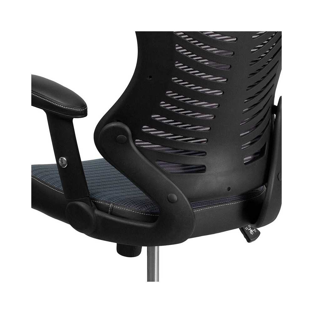High Back Designer Gray Mesh Executive Swivel Ergonomic Office Chair with Adjustable Arms