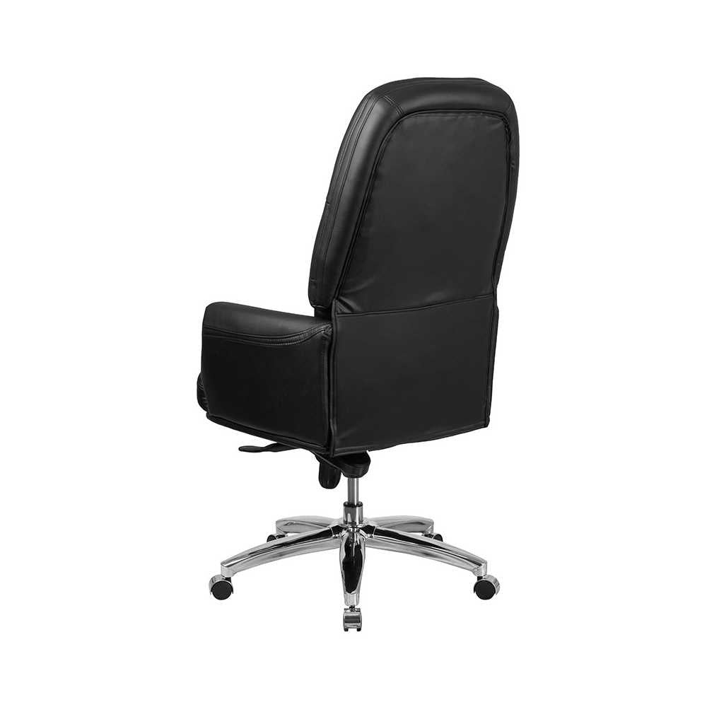 High Back Traditional Tufted Black LeatherSoft Multifunction Executive Swivel Ergonomic Office Chair with Arms