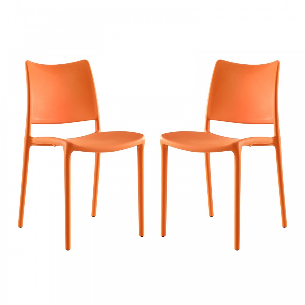 Hipster Dining Side Chair Set of 2, Orange