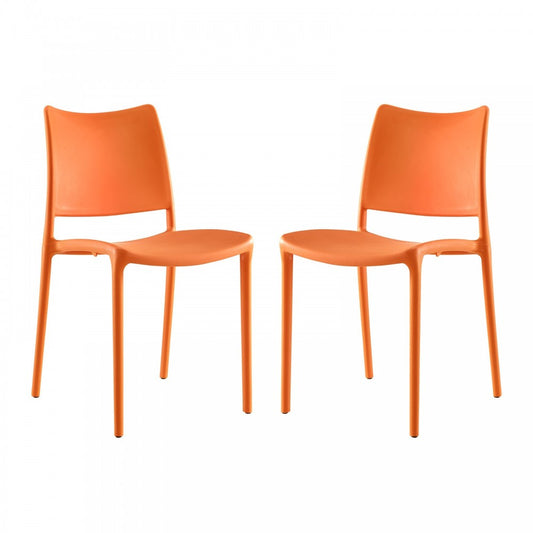 Hipster Dining Side Chair Set of 2, Orange