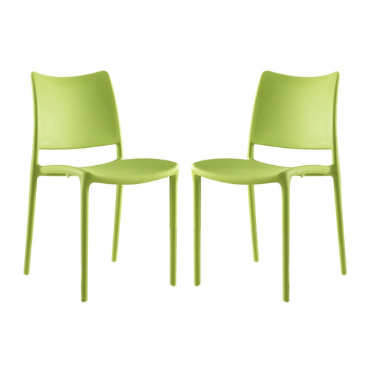 Hipster Dining Side Chair Set of 2, Green