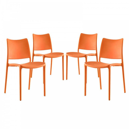 Hipster Dining Side Chair Set of 4, Orange