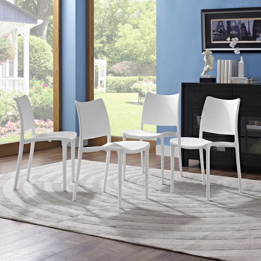 Hipster Dining Side Chair Set of 4, White