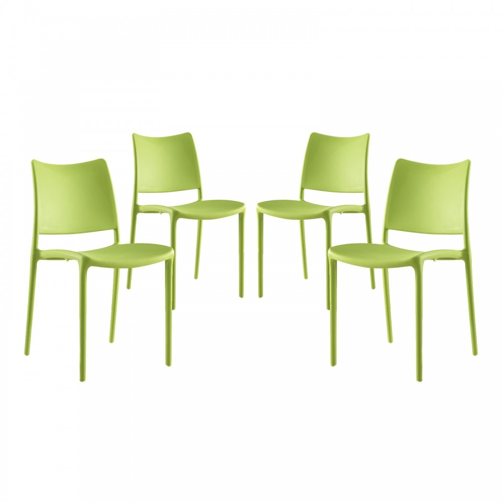 Hipster Dining Side Chair Set of 4, Green