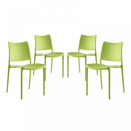 Hipster Dining Side Chair Set of 4, Green