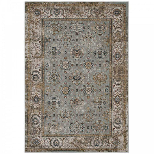 Hisa Distressed Vintage Floral Lattice 5x8 Area Rug