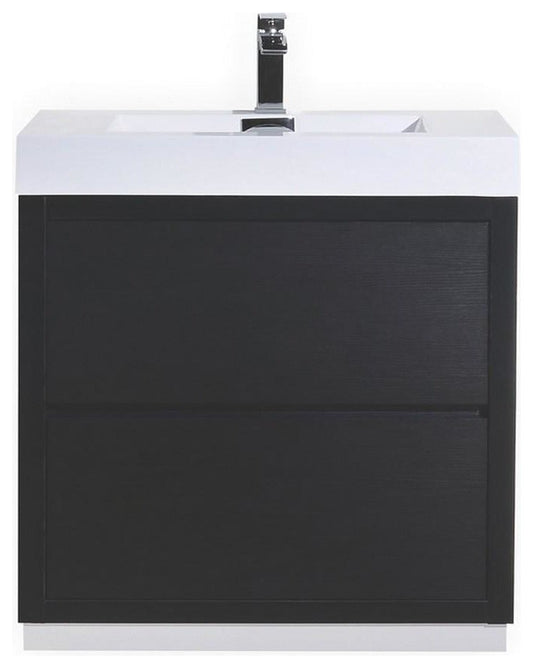 Bliss 30" Black Free Standing Modern Bathroom Vanity