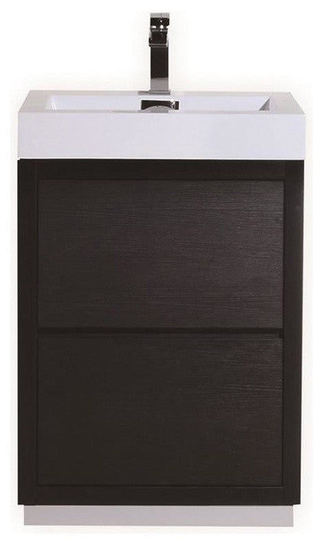 Bliss 24" Black Free Standing Modern Bathroom Vanity