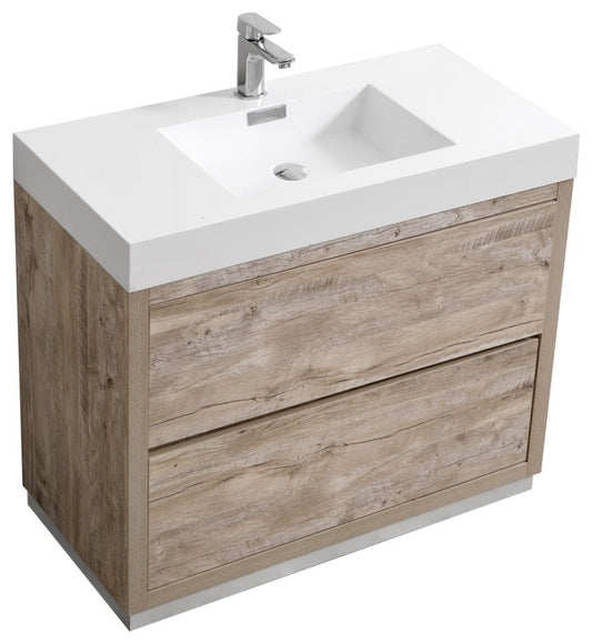 Bliss 40" Nature Wood Free Standing Modern Bathroom Vanity