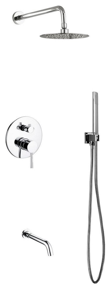 Aqua Rondo Shower Set- 8In Rain Shower- Handheld- Tub Filler