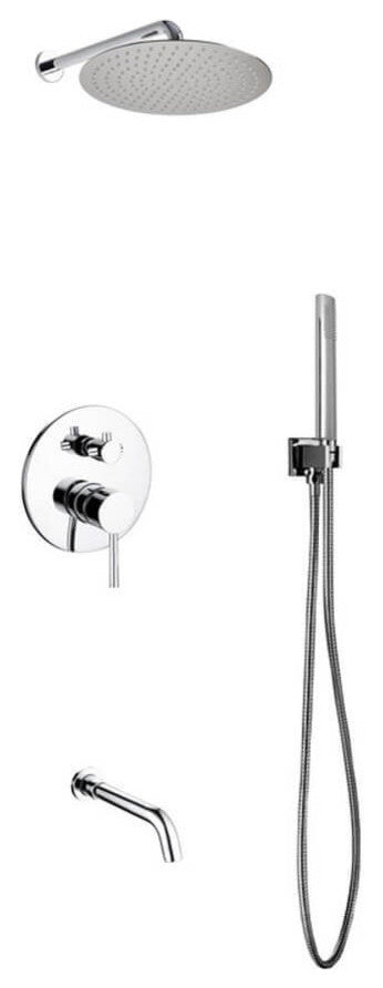 Aqua Rondo Shower Set- 12In Rain Shower- Handheld- Tub Filler