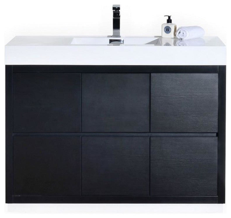 Bliss 48" Black Free Standing Modern Bathroom Vanity