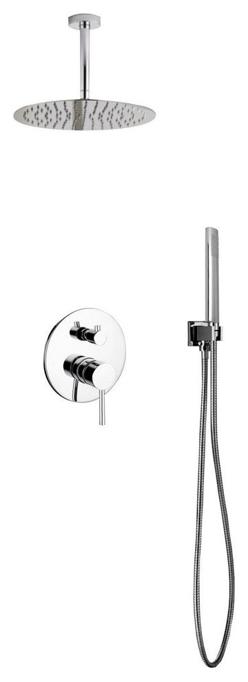 Aqua Rondo Shower Set- Ceiling Mount 12In Rain Shower- Handheld