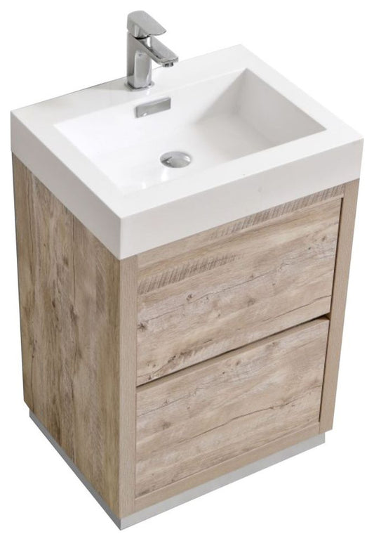 Bliss 24" Nature Wood Free Standing Modern Bathroom Vanity