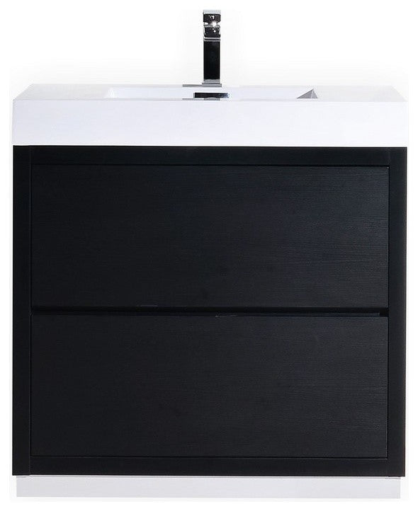 Bliss 36" Black Free Standing Modern Bathroom Vanity