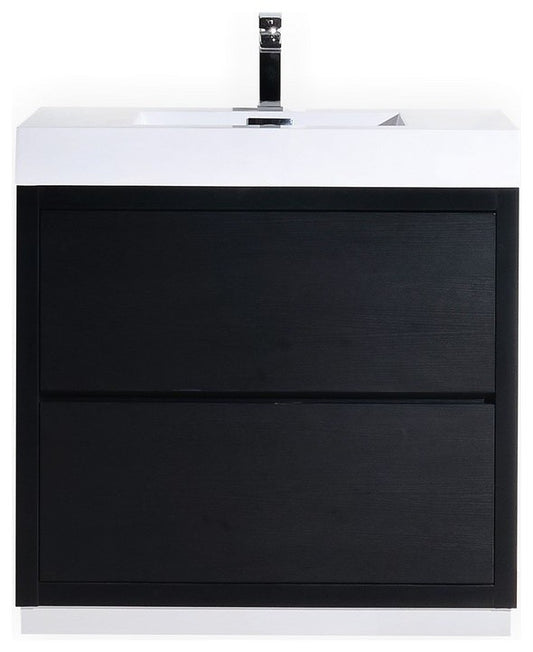 Bliss 36" Black Free Standing Modern Bathroom Vanity