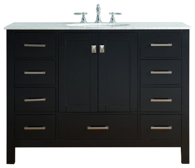 48" Malibu Single Sink Bathroom Vanity, Espresso, Without Mirror