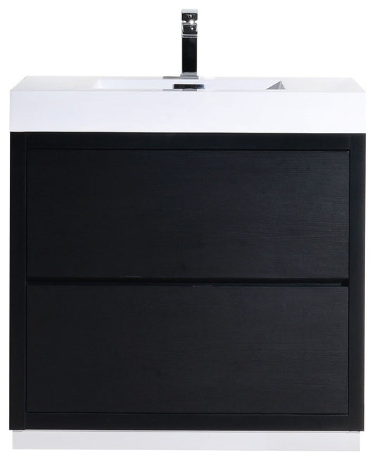 Bliss 40" Black Free Standing Modern Bathroom Vanity