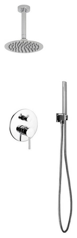 Aqua Rondo Shower Set- 8In Ceiling Mount Square Rain Shower- Handheld